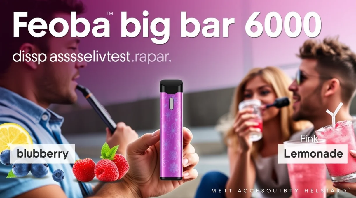 Feoba big bar 6000 disposable vape showcasing various flavors and sleek design